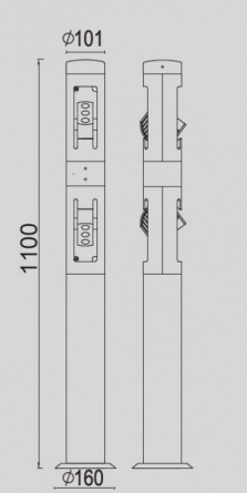 Наземный светильник  W6142-2-1100 Gr фото 3